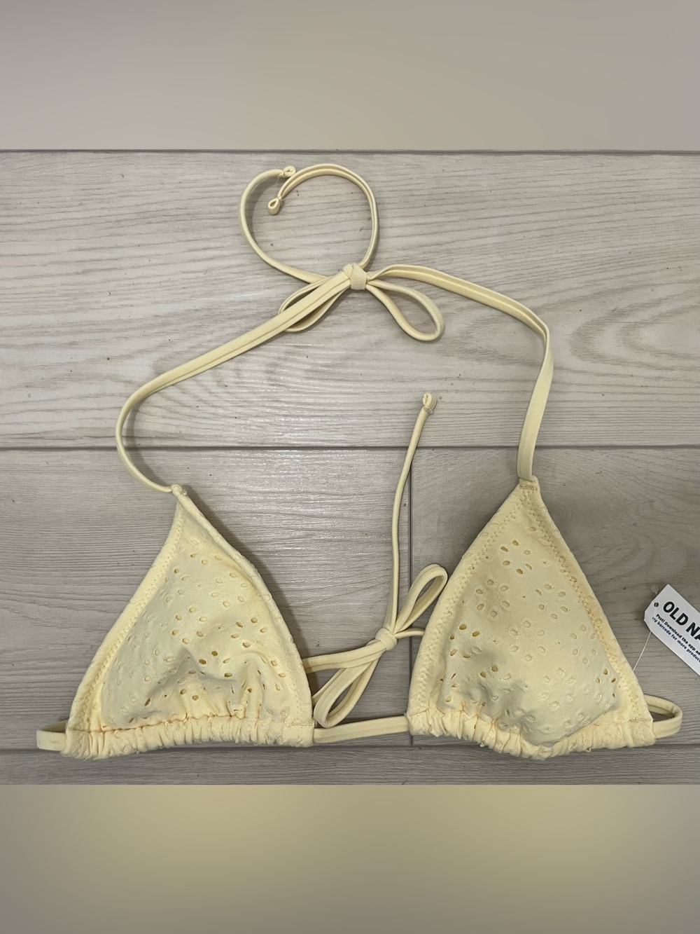 Old Navy Yellow Eyelet Triangle Bikini Top